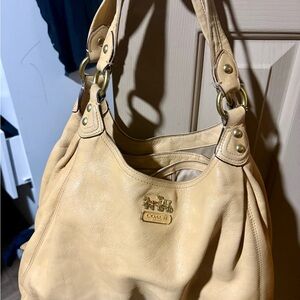 Coach Cream Leather Hobo Bag